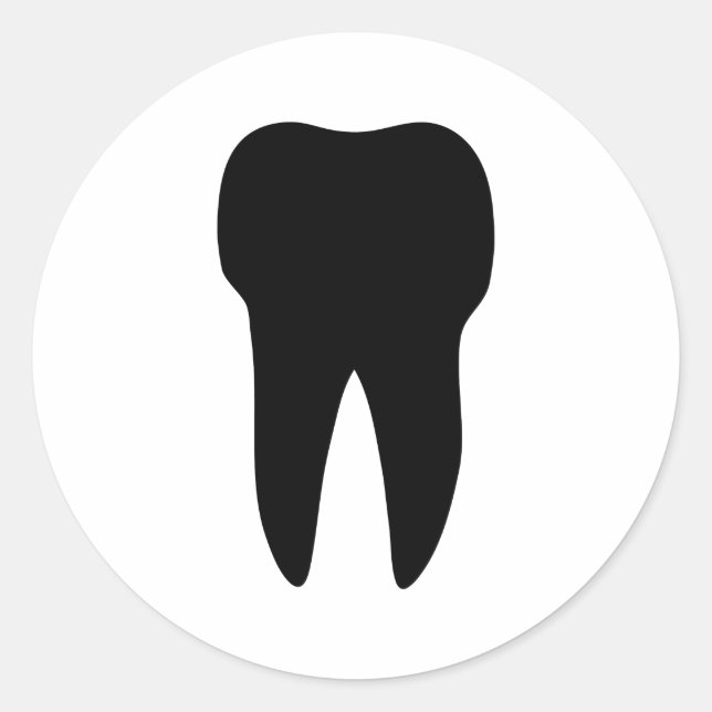 Sticker Rond dentiste de l'icône de dent noire (Devant)