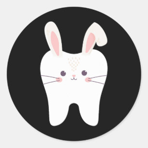 Sticker Rond Dentiste Dentaire de Pâques Dental Istant de Pâque