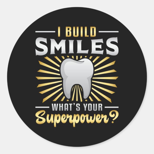 Sticker Rond Dentiste Dentaire Dents Dent Dent Dent Dent Superp (Devant)