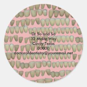 Sticker Rond Dentiste Dentiste Dentistère Dentistère Orthodonti