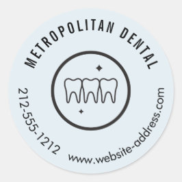 Sticker Rond Dentiste moderne Dents Noir Logo Bleu