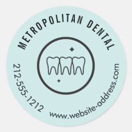 Sticker Rond Dentiste moderne dents Noir logo Mint
