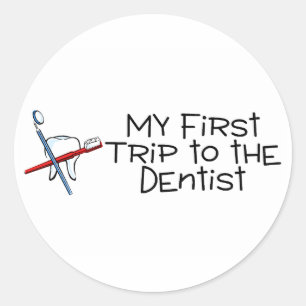Sticker Rond Dentiste mon premier voyage au dentiste