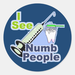 Sticker Rond Dentistes et hygiénistes amusants