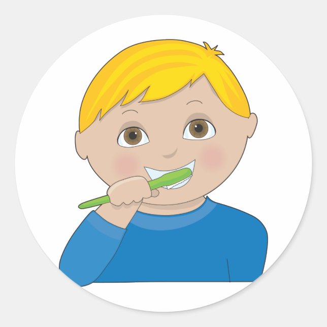 Sticker Rond Dents de brossage (Devant)