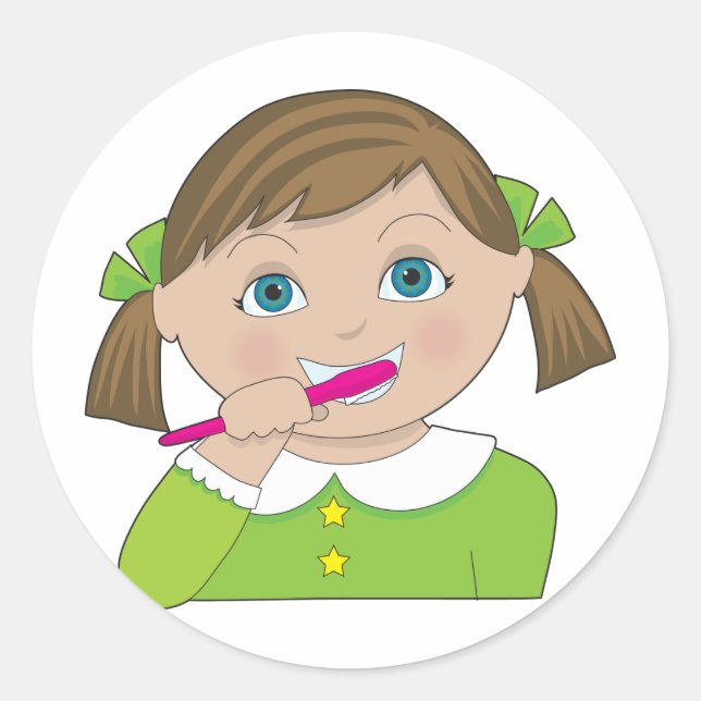 Sticker Rond Dents de brosse (Devant)