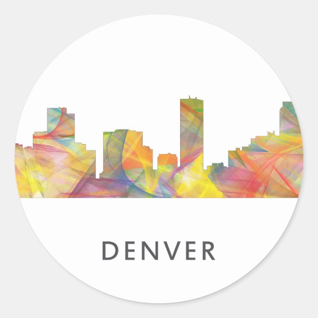 STICKER ROND DENVER, COLORADO SKYLINE WB1 - (Devant)