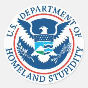 Sticker Rond Département d'autocollant de stupidité de patrie