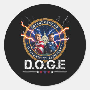 Sticker Rond Département de l'efficacité du gouvernement Doge T