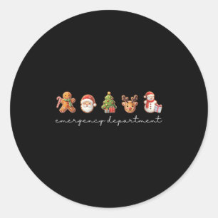 Sticker Rond Département d'urgence Noël Ed Tech Infirmière Merr