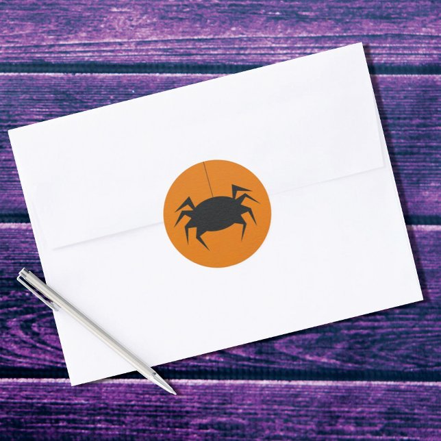 Sticker Rond Déplaisant Halloween Spider Black (Créateur téléchargé)