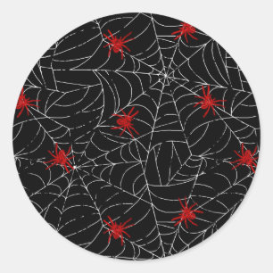 Sticker Rond Déplaisant Halloween Spider Web