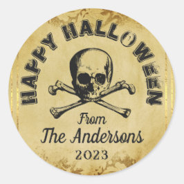 Sticker Rond Déplaisante Araignées crâniennes Gothique Hallowee