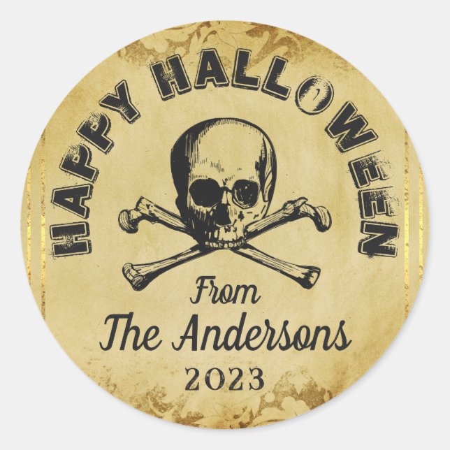 Sticker Rond Déplaisante Araignées crâniennes Gothique Hallowee (Devant)