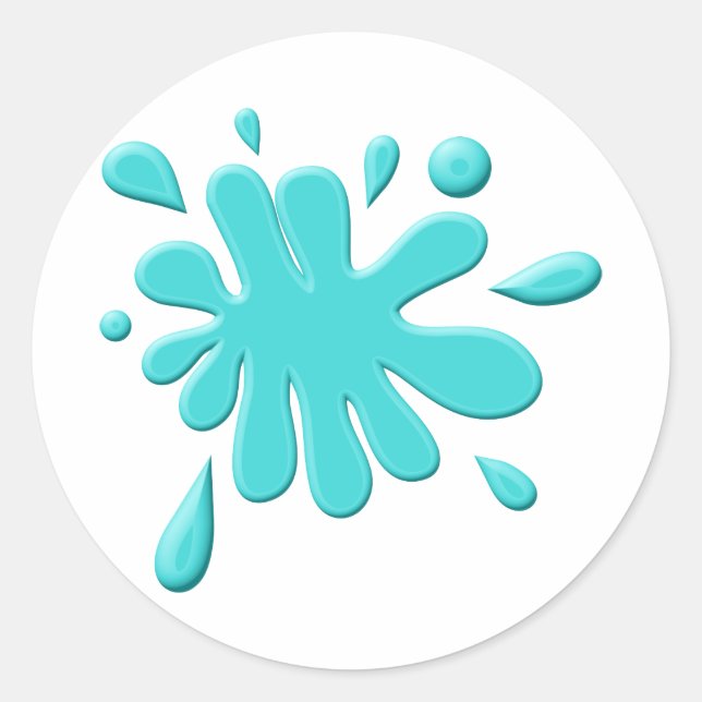 Sticker Rond Déploiement de peinture bleue (Devant)