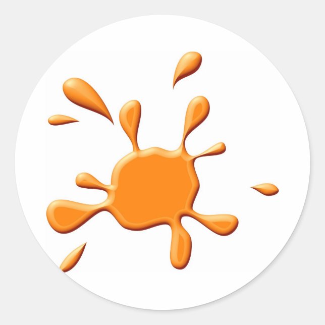 Sticker Rond Déploiement de peinture orange (Devant)