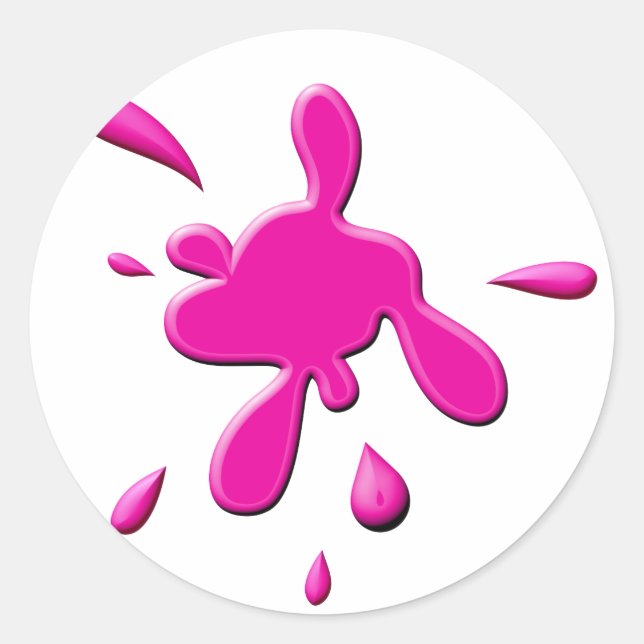 Sticker Rond Déploiement de peinture rose (Devant)