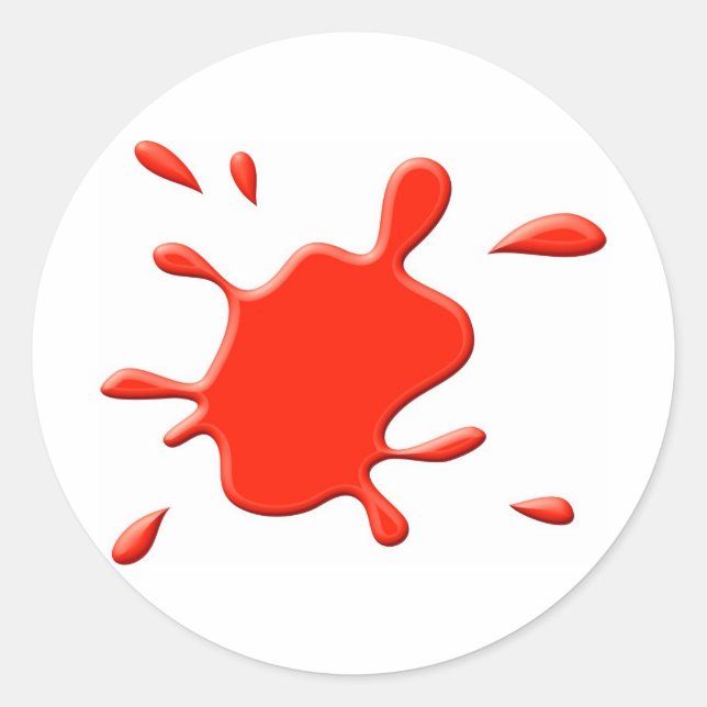 Sticker Rond Déploiement de peinture rouge (Devant)