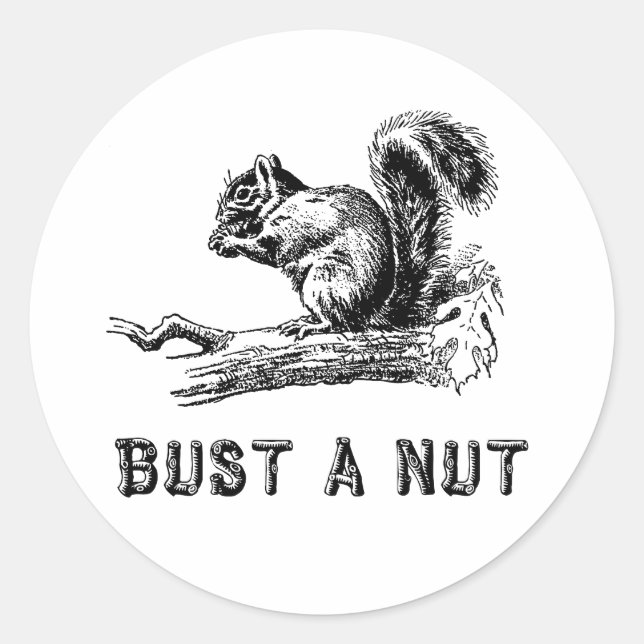 Sticker Rond Déposer une noix (Devant)