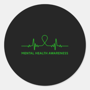 Sticker Rond Dépression Anxiété Santé mentale Sensibilisation V