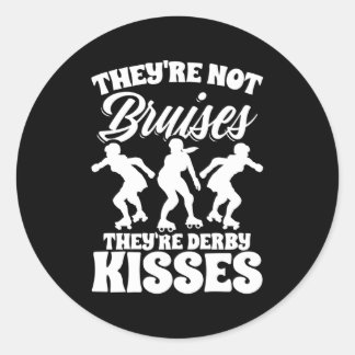 Sticker Rond Derby Kisses Roller Derby Patins Roller Ska