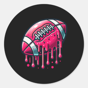 Sticker Rond Dérive de football rose