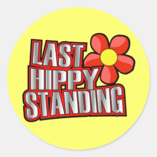 Sticker Rond Dernier hippy debout