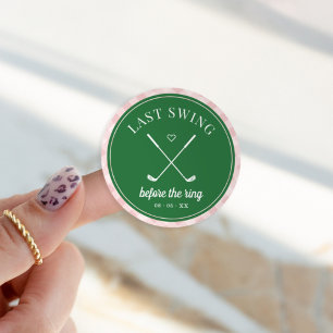 Sticker Rond Dernier Swing Golf Bachelorette