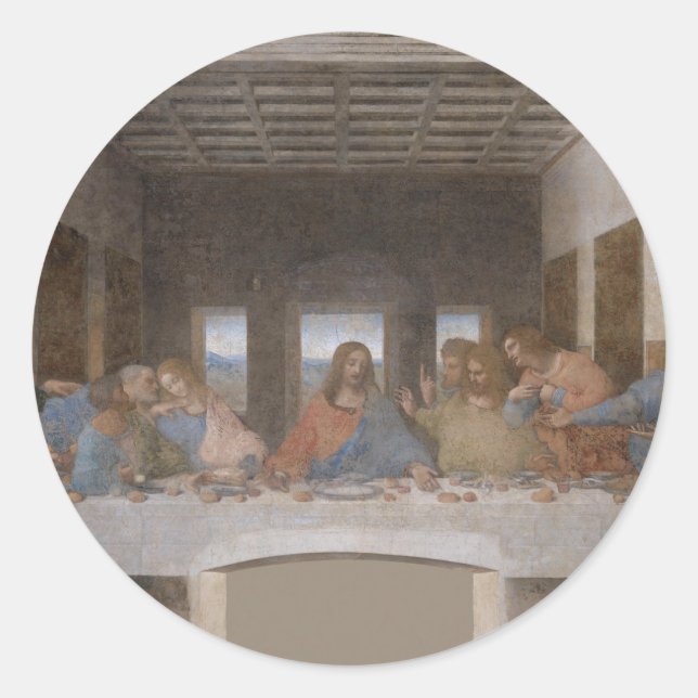 Sticker Rond Dernière Cène Leonardo Da Vinci Peinture (Devant)