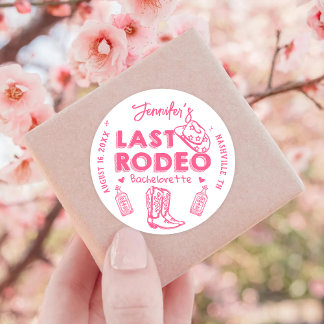 Sticker Rond Dernière Cowgirl de Rodéo Enterrement de Vie de Je
