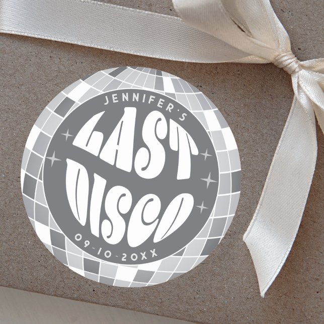 Sticker Rond Dernière Disco les années 70 Retro Super Bachelore (Créateur téléchargé)