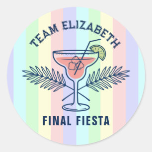 Sticker Rond Dernière Fête Prépayée Équipe Mariée Enterrement d
