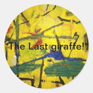Sticker Rond Dernière Giraffe Abstrait Jeff Hankamer Artjunkhau