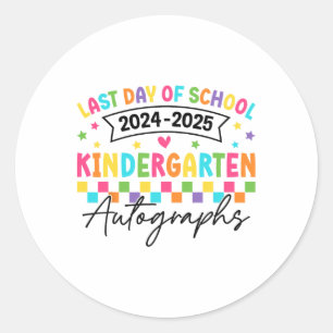 Sticker Rond Dernière Journée De L'École Autographes Maternelle