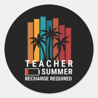 Sticker Rond Dernière Journée De L'École Éducateurs Été Enseign