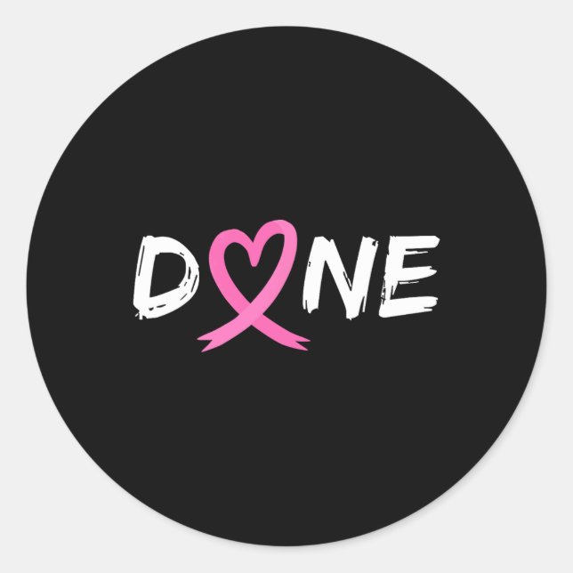 Sticker Rond Dernière Journée De Radiation Chemo Cancer Du Sein (Devant)