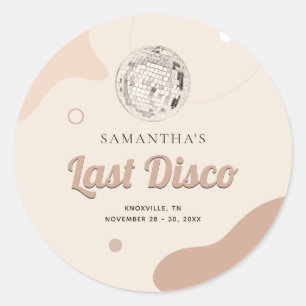 Sticker Rond Dernière soirée disco rétro pour l'enterrement de 