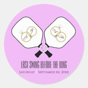 Sticker Rond Dernière swing avant la bague Mariage Pickleball