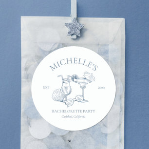 Sticker Rond Dernière Toast sur la Côte Fête de Bachelorette