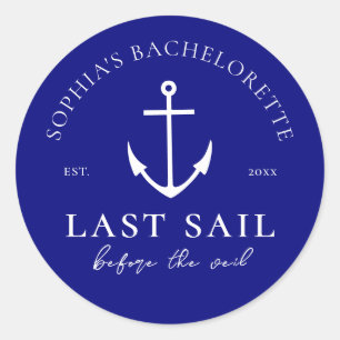 Sticker Rond Dernière voile avant la fête de bachelorette voile