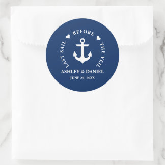 Sticker Rond Dernière Voile Avant Le Veil Mariage Nautique