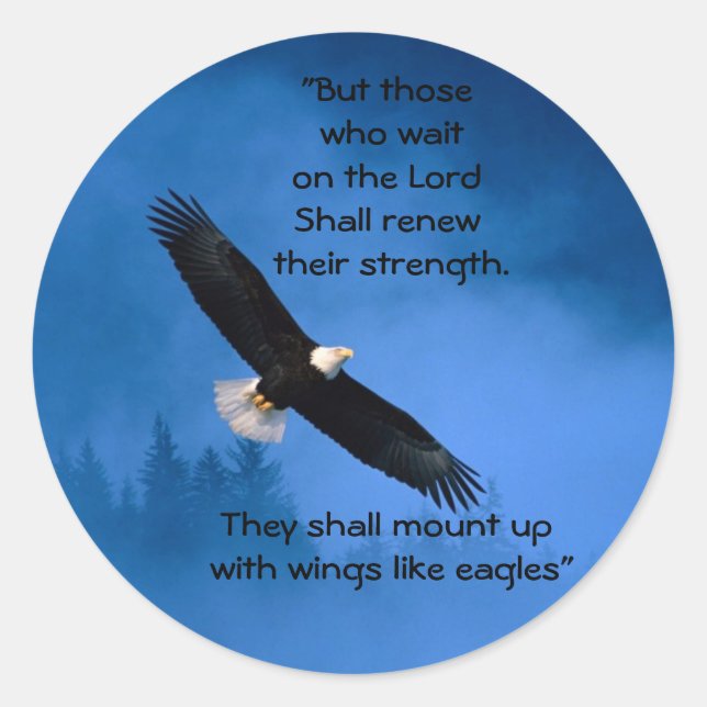 Sticker Rond Des ailes comme des aigle Inspirationnel (Devant)