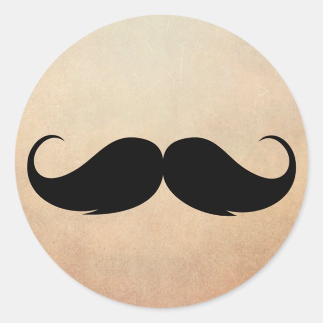 Sticker Rond Des Baby showers simples pour la moustache (Devant)