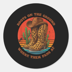 Sticker Rond Des Bottes Sur Le Terrain Des Ventilateurs Où Ils
