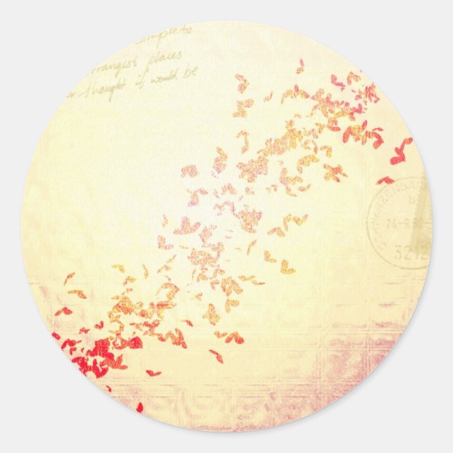 Sticker Rond Des coeurs en chute (Devant)