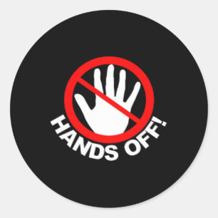Sticker Rond (des deux côtés) Mains de protestation drôle Vinta