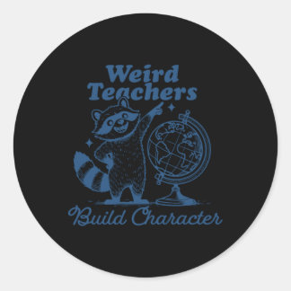 Sticker Rond Des enseignants bizarres construisent la conceptio