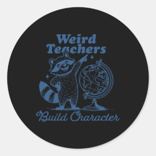 Sticker Rond Des enseignants bizarres construisent le caractère