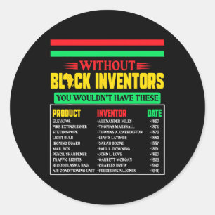 Sticker Rond Des inventeurs noirs oubliés Mois de l'histoire de