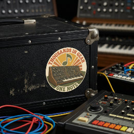 Sticker Rond Des milliers en prise, une seule note – Synthé Ner